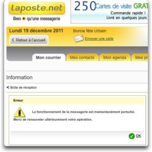 Copie d'écran de laposte.net