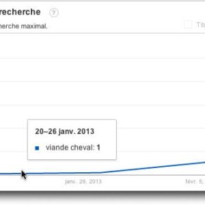 Tendance des recherches sur le mot clé viande cheval au 15 Février 2013