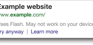 Google - Ce site utilise du flash et ne fonctionne pas sur votre appareil