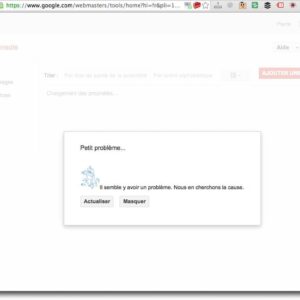 Google Search COnsole en panne