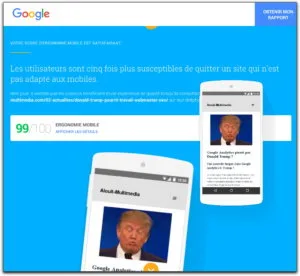 Test ergonomie mobile avec outil Google