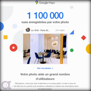 Photo vue 1,2 millions de vues sur Google Maps