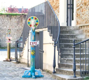 Entrée de l'expo à la prison de Fontainebleau