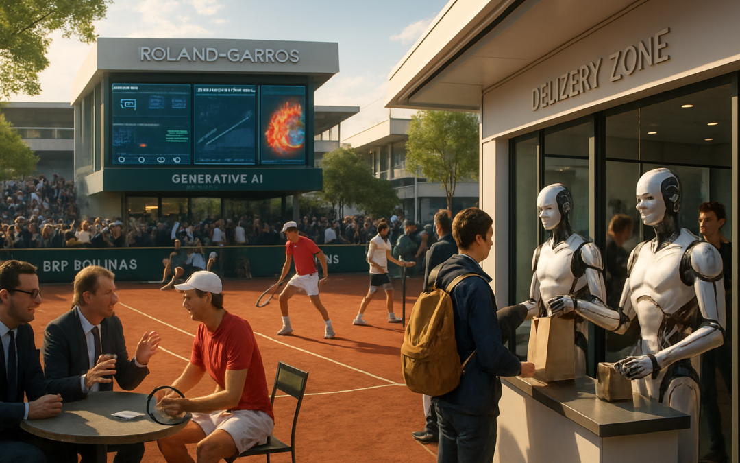Actualités du matin : l’IA générative à Roland-Garros, les humanoïdes en livraison, et le scandale Builder.ai