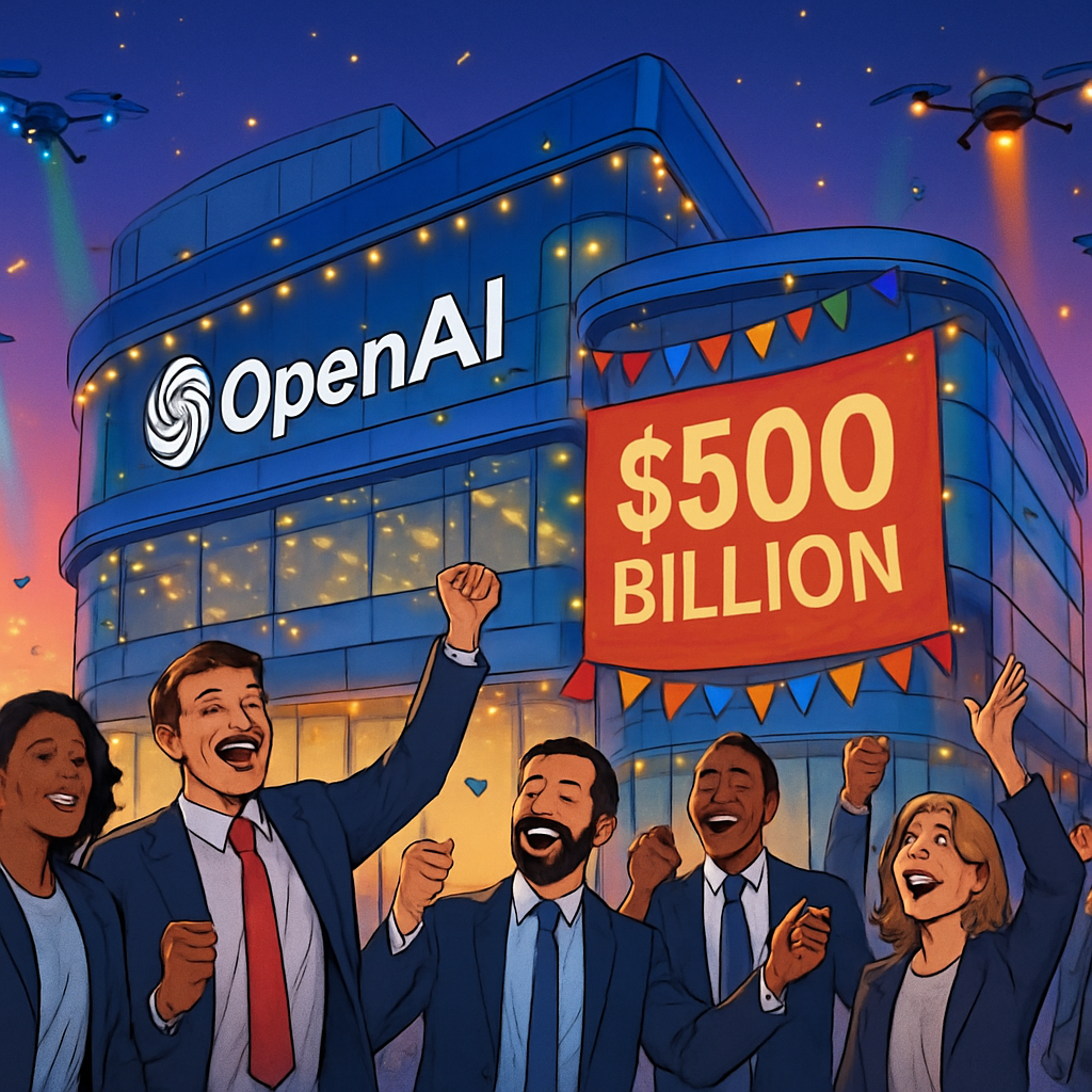 openai franchit un cap historique avec une valorisation record de 500 milliards de dollars, établissant un nouveau sommet pour une start-up technologique.