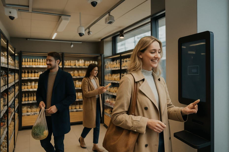 découvrez en vidéo l'épicerie autonome innovante en europe, sans vendeur ni carte bancaire, grâce à une technologie d'intelligence artificielle révolutionnaire.