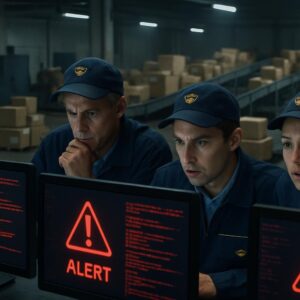 cyberattaque ciblant la poste entraînant une interruption des services en ligne ainsi que des perturbations dans la livraison des colis et du courrier, impactant les utilisateurs et les clients.