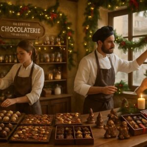 découvrez les délicieuses créations de la petite chocolaterie de gallician, spécialement préparées pour rendre vos fêtes encore plus gourmandes et festives.