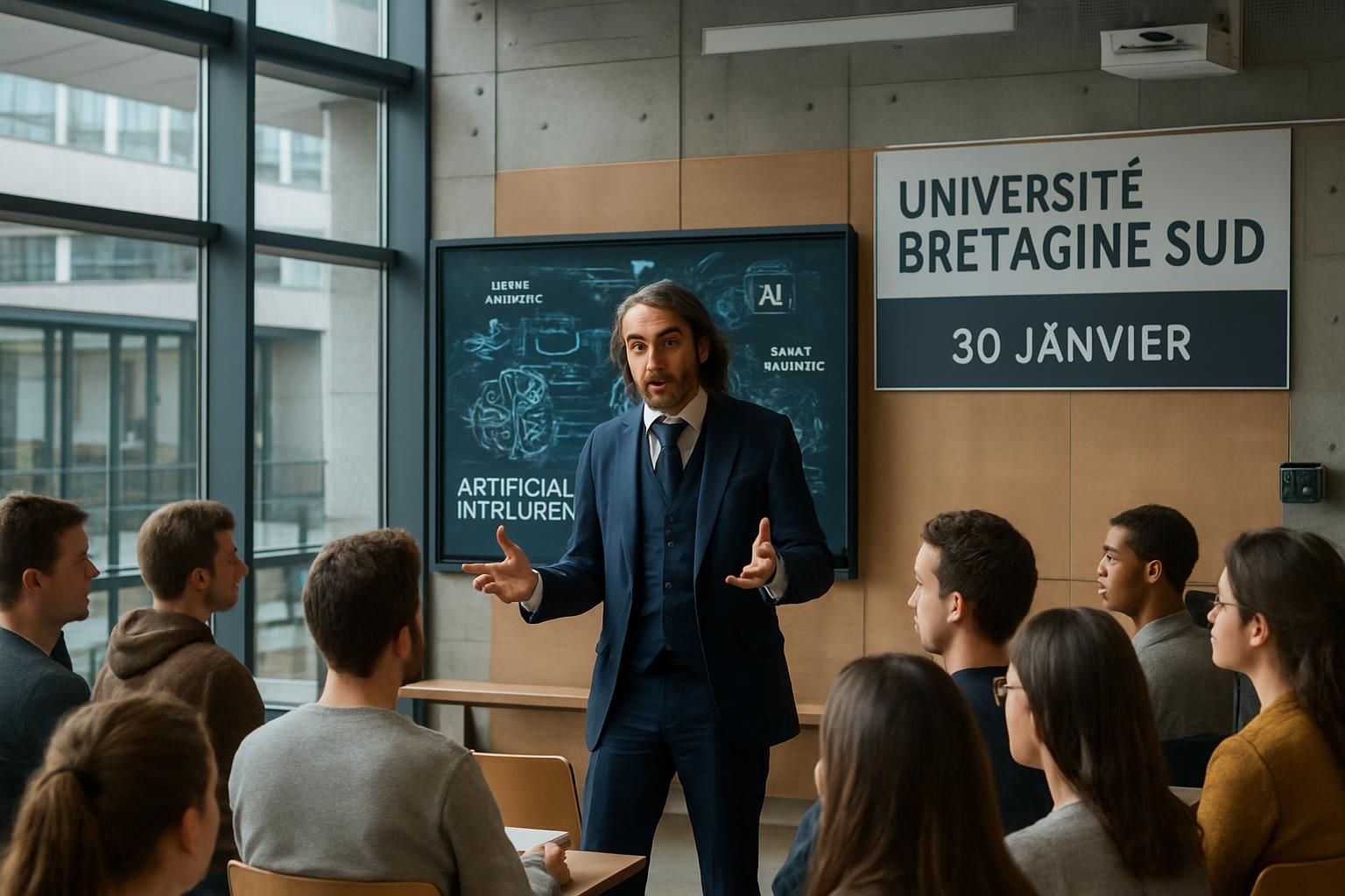 le 30 janvier, plongez dans l'univers de l'intelligence artificielle à l'université bretagne sud de vannes avec cédric villani pour une immersion complète et enrichissante.