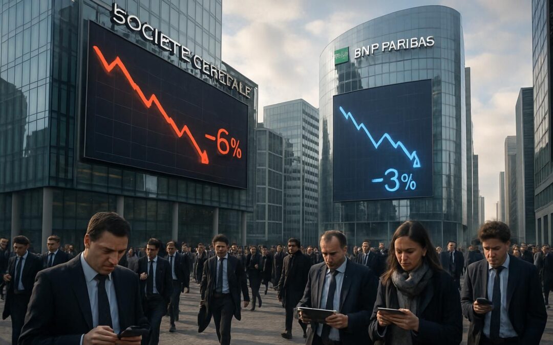 Société Générale en baisse de 6% : les inquiétudes liées à l’IA s’étendent au secteur bancaire, BNP Paribas recule de 3%