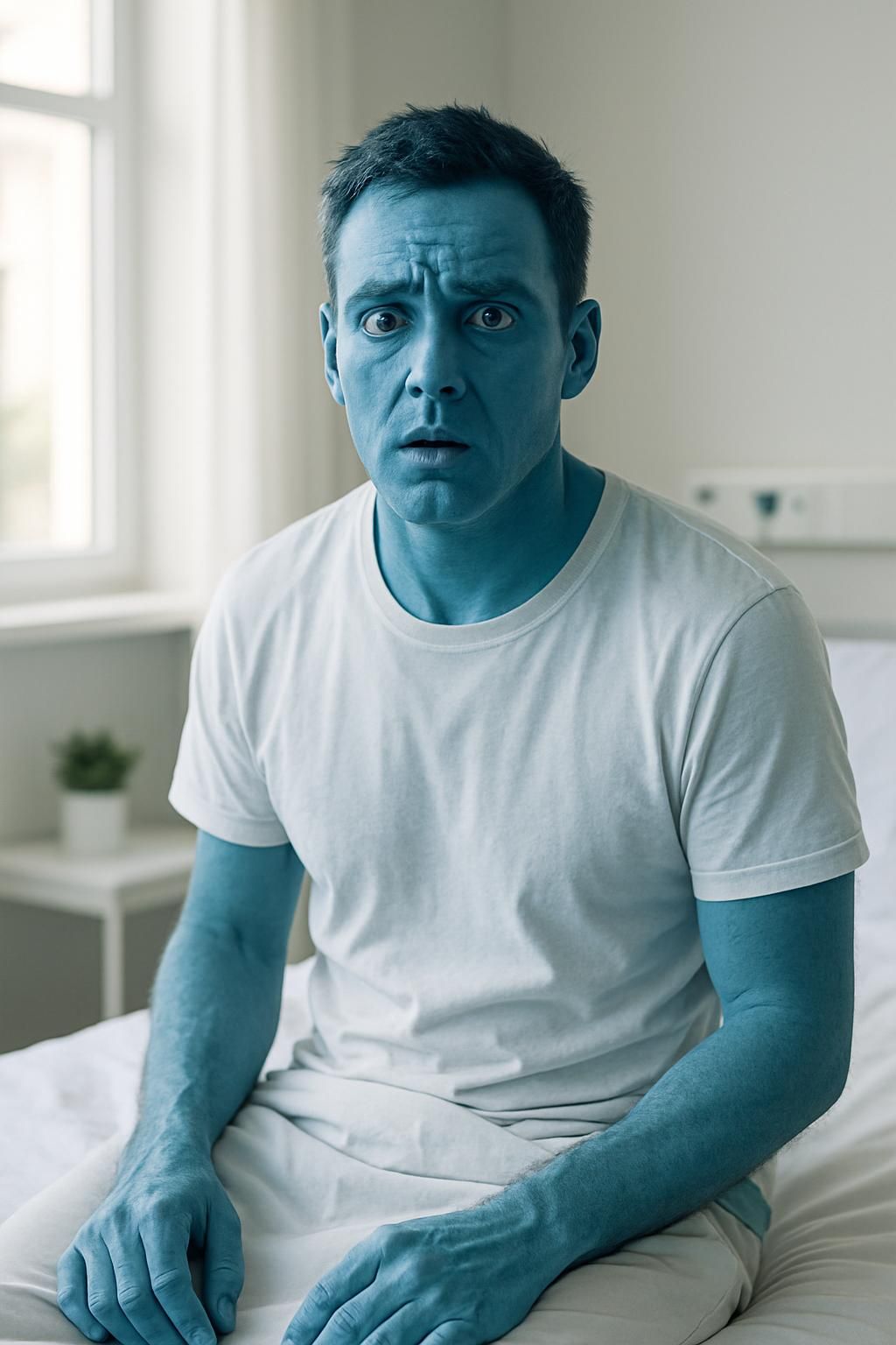 découvrez l'histoire fascinante d'un homme dont la peau est devenue d'un bleu saisissant à son réveil, révélant un mystère médical inattendu et captivant.