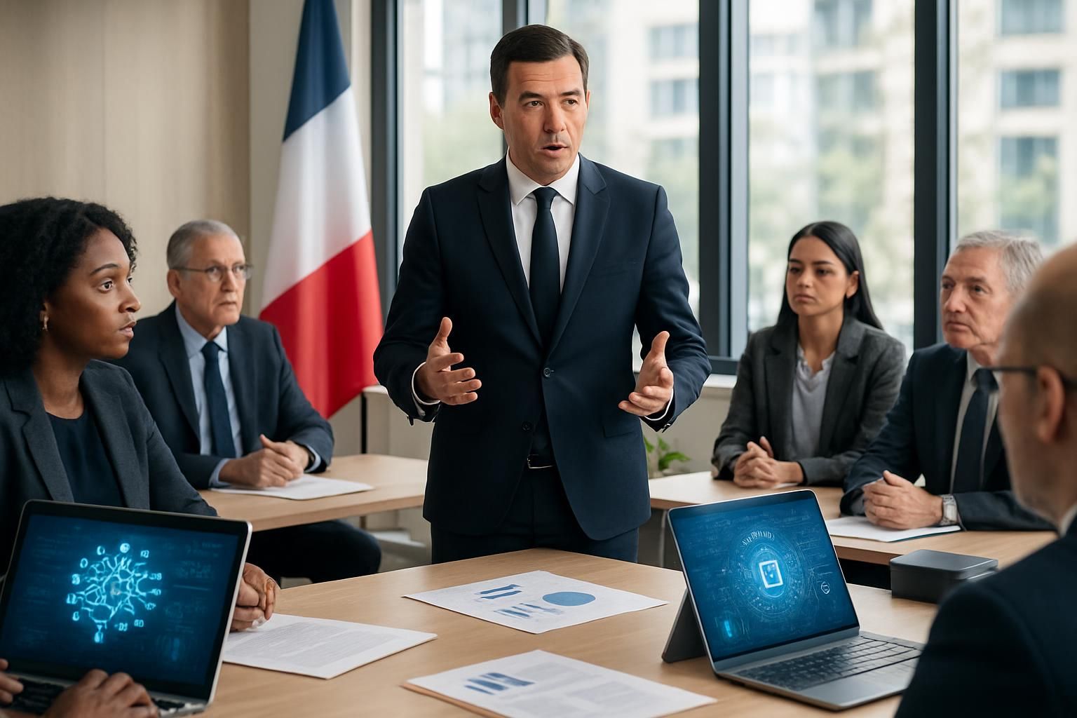 le ministre david amiel invite à engager une négociation sociale pour intégrer l'intelligence artificielle dans la fonction publique, visant à concilier innovation technologique et enjeux sociaux.