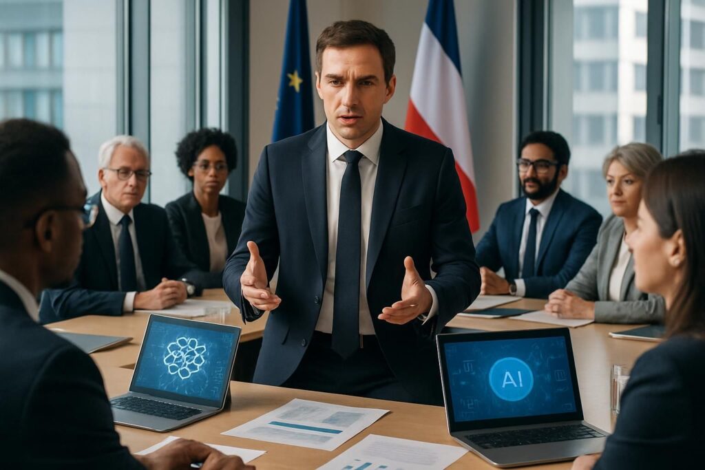 le ministre david amiel plaide pour une négociation sociale afin d'encadrer l'intégration de l'intelligence artificielle dans la fonction publique, visant un équilibre entre innovation et protection des agents.