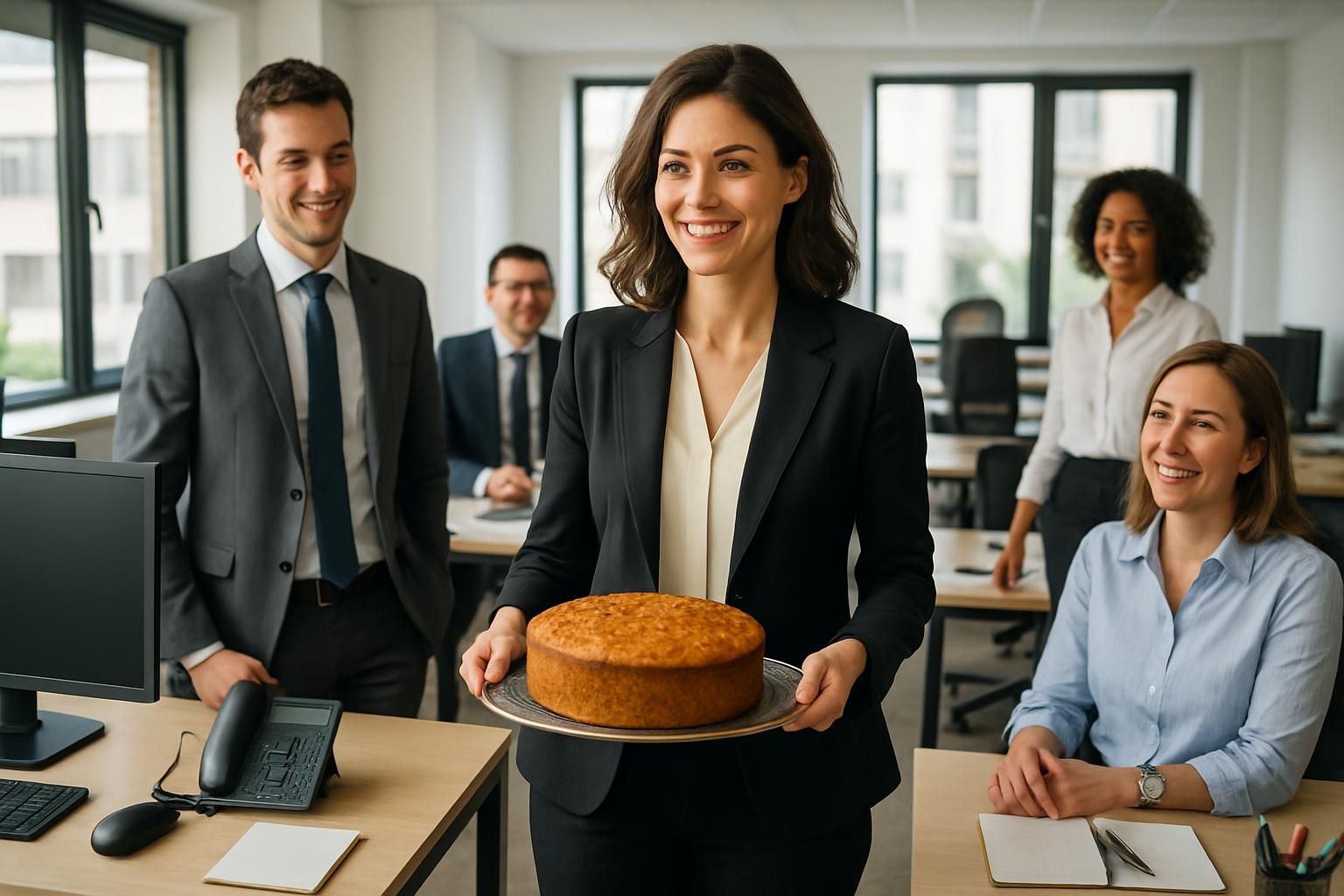découvrez la réponse d'alba aux craintes de remplacement professionnel par l'ia, illustrant avec humour que l'intelligence artificielle ne peut pas tout faire, comme apporter un gâteau au bureau.