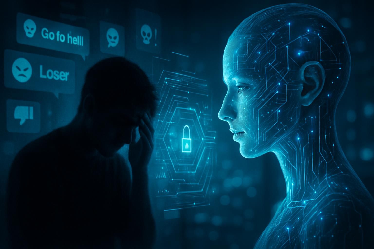 explorez le rôle de l'intelligence artificielle face au cyberharcèlement : menace ou protection pour notre sécurité en ligne ?