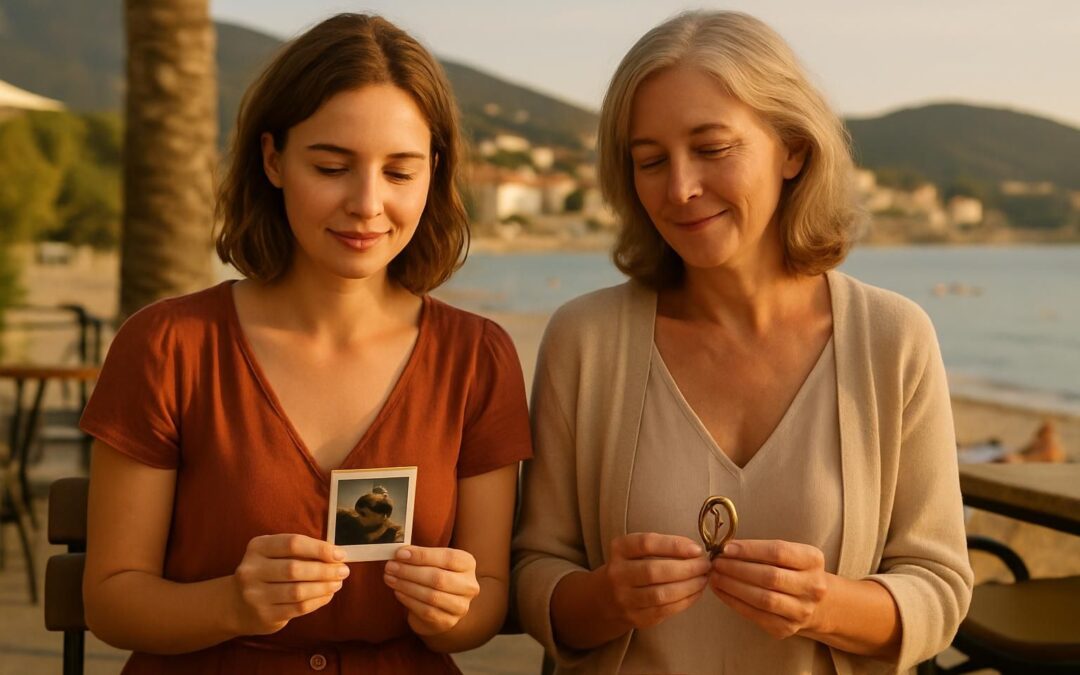 En vacances, elles ne dérogent jamais à leur rituel tendre : une pensée pour ceux qu’elles aiment