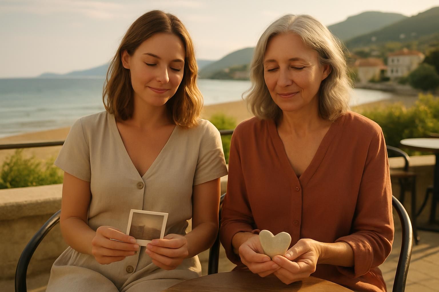 en vacances, elles gardent toujours leur rituel tendre : une pensée sincère pour ceux qu'elles aiment, mêlant douceur et émotion.