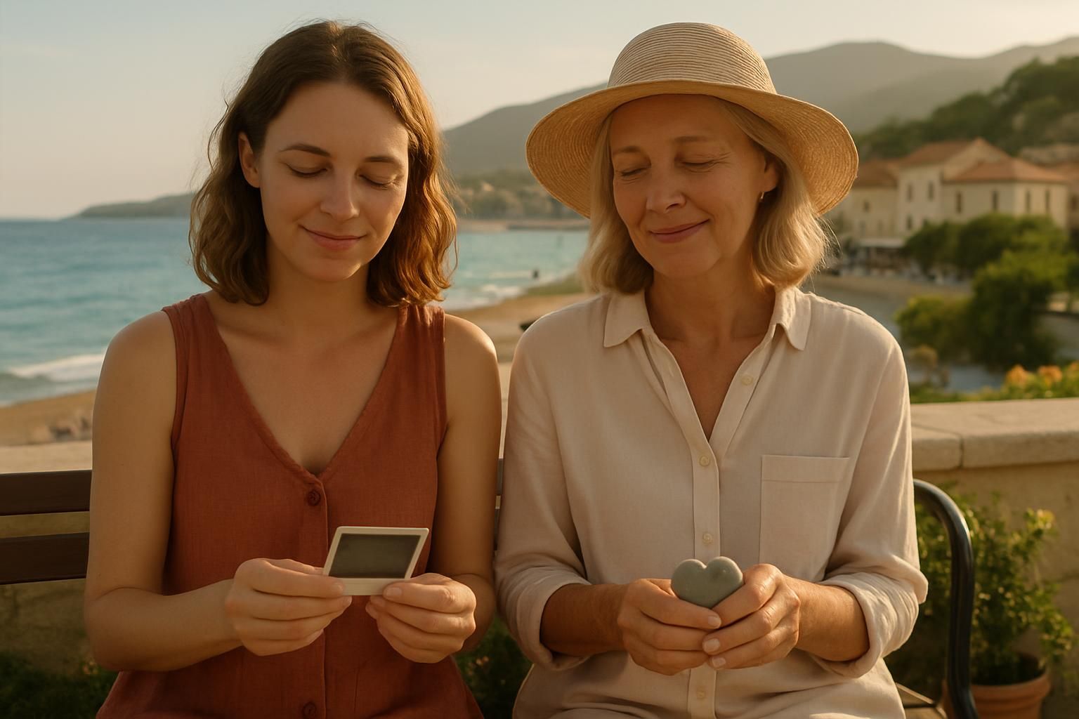 pendant les vacances, elles restent fidèles à leur rituel tendre : une pensée affectueuse pour ceux qu'elles aiment, témoignant de leur attachement et douceur.