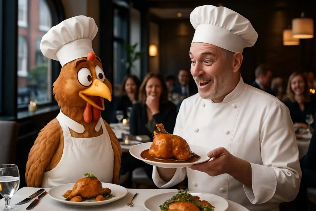 master poulet accuse un restaurant londonien de copier sa recette, avec une réponse pleine d'humour qui épice le débat culinaire.
