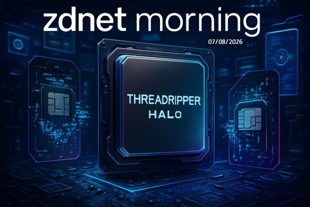 découvrez les dernières actualités tech du 07/09/2026 avec zdnet morning : threadripper halo, le processeur ultra-puissant dédié à l'ia, les menaces du sim swapping et bien plus encore.