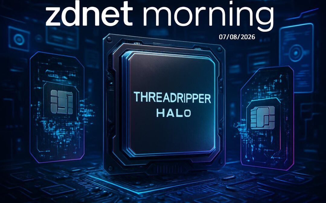 ZDNET Morning 07/09/2026 : Threadripper Halo, la bête de puissance dédiée à l’IA, menace SIM swapping et autres actualités tech