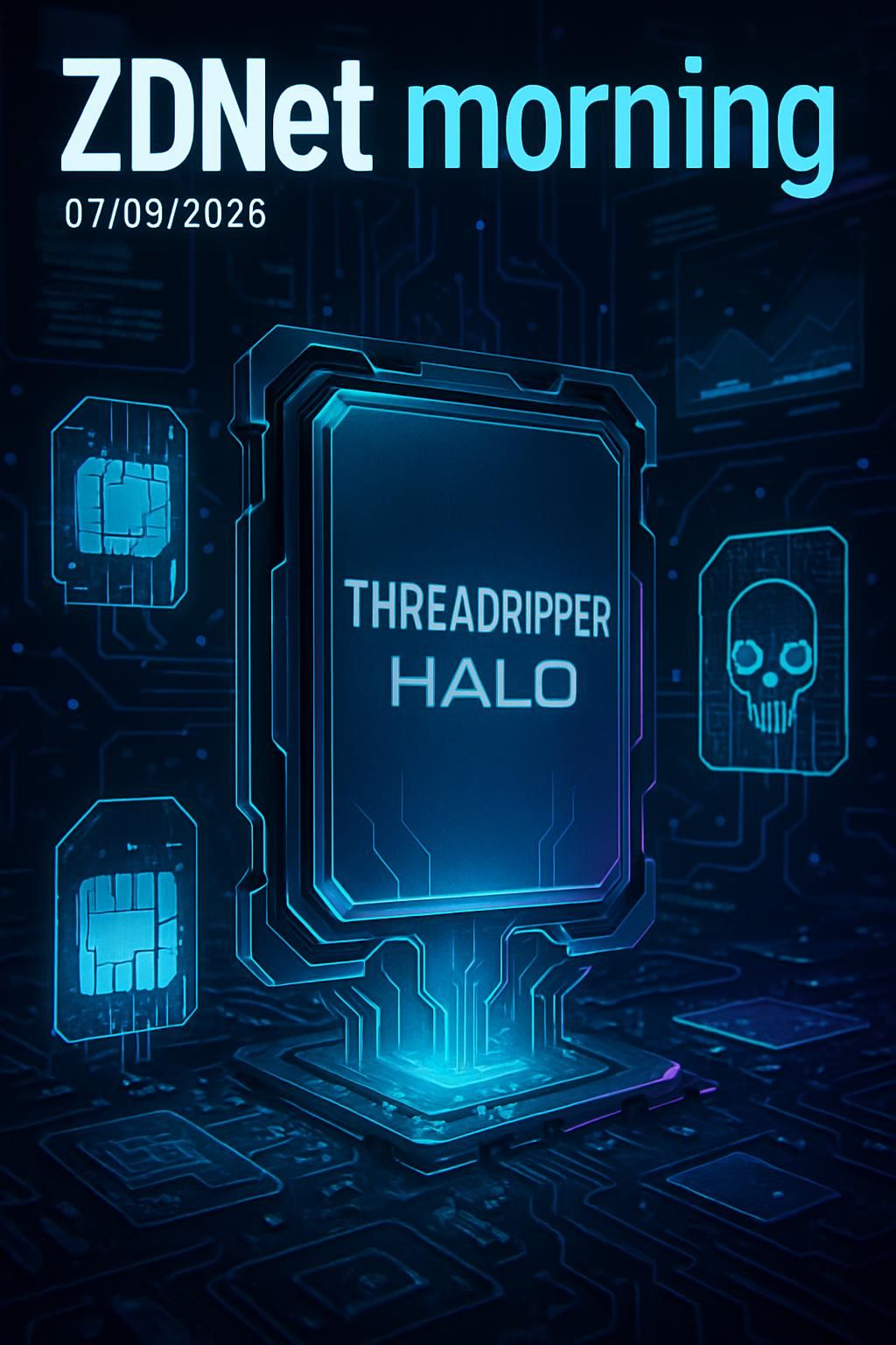 découvrez les dernières actualités tech du 07/09/2026 : threadripper halo, le processeur ultra-puissant dédié à l'ia, les menaces croissantes du sim swapping, et bien plus encore dans votre zdnet morning.