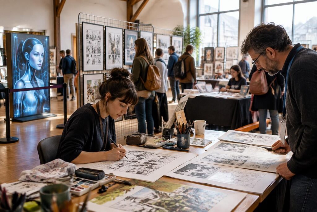 dans le haut-rhin, un festival de bande dessinée exclut les créations générées par l’intelligence artificielle des œuvres de ses participants.