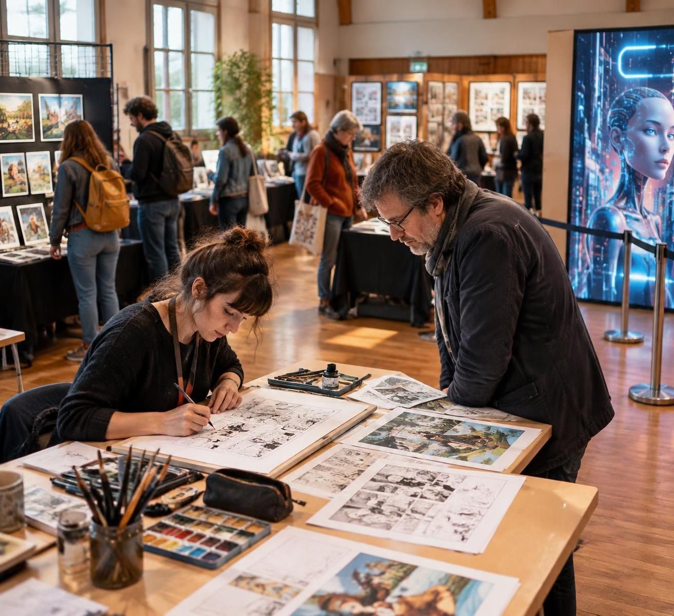 dans le haut-rhin, un festival de bande dessinée choisit d’exclure l’intelligence artificielle des créations présentées par ses participants.