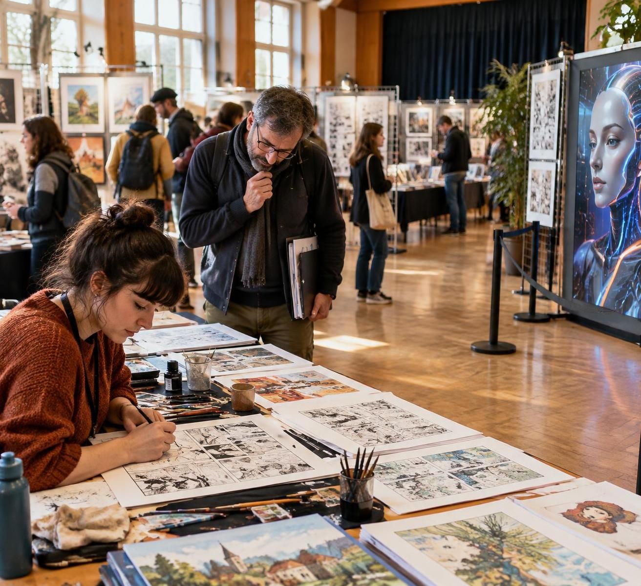 dans le haut-rhin, un festival de bd exclut les créations générées par intelligence artificielle des œuvres présentées par ses participants.