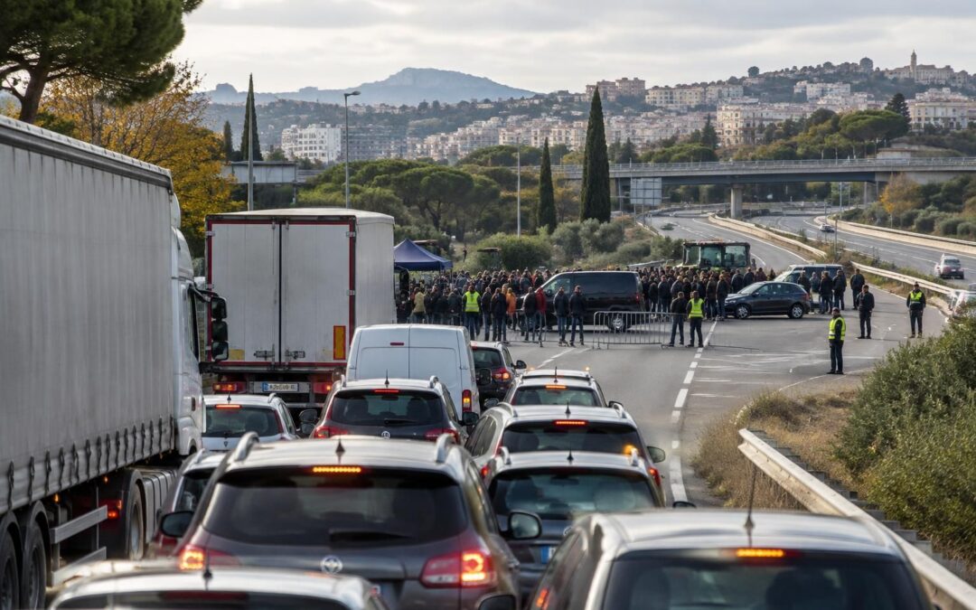 manifestation en ville et barrage sur l’a9 : découvrez les perturbations de circulation prévues le 17 octobre et les secteurs à éviter.
